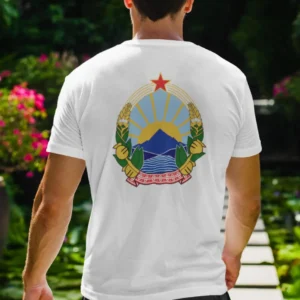 Macedonia coat of arms printed on a t-shirt Grb Makedonije na majici